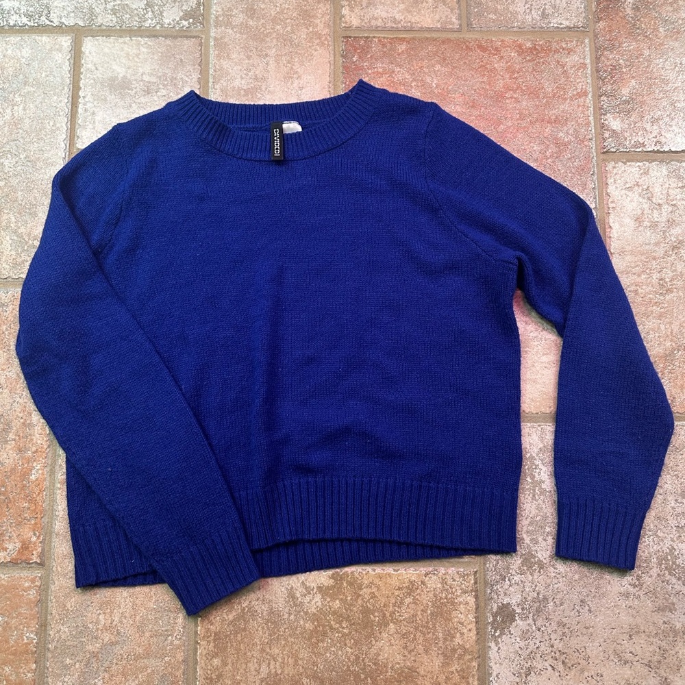 H&M Royal Blue Crew Neck Sweater